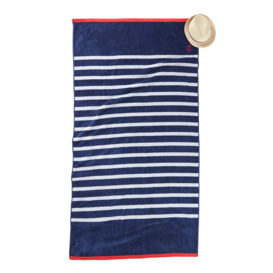 Marinière Striped 420 g/m2 Cotton Velour Beach Towel - thumbnail 1