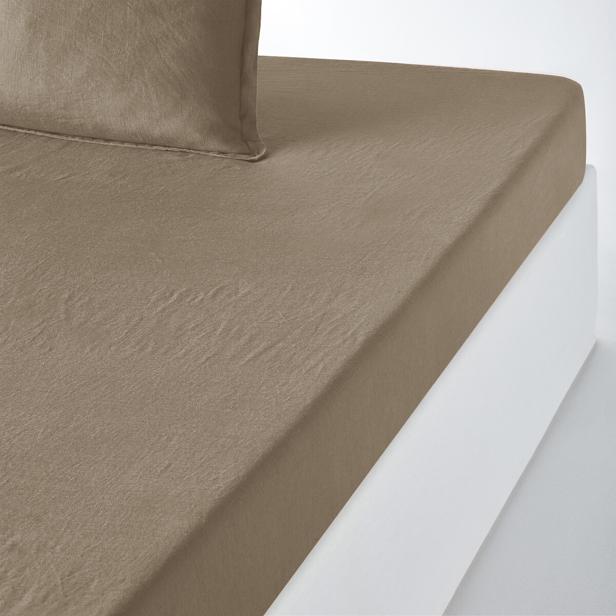 Linot 100% Washed Linen Fitted Sheet for Deep Mattresses (30cm) - image 1