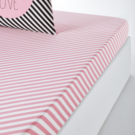 Paris Forever Striped 100% Cotton Fitted Sheet