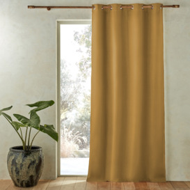 Private Single Lined Blackout Curtain in Washed Linen with Eyelets - thumbnail 1