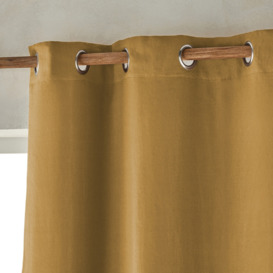 Private Single Lined Blackout Curtain in Washed Linen with Eyelets - thumbnail 2