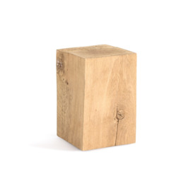 Merlin Solid Oak Block Side Table - thumbnail 3