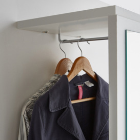 Reynal Wall-Mounted Coat Rack with Mirror and Shoe-Tidy - thumbnail 2