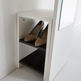Reynal Wall-Mounted Coat Rack with Mirror and Shoe-Tidy - thumbnail 3