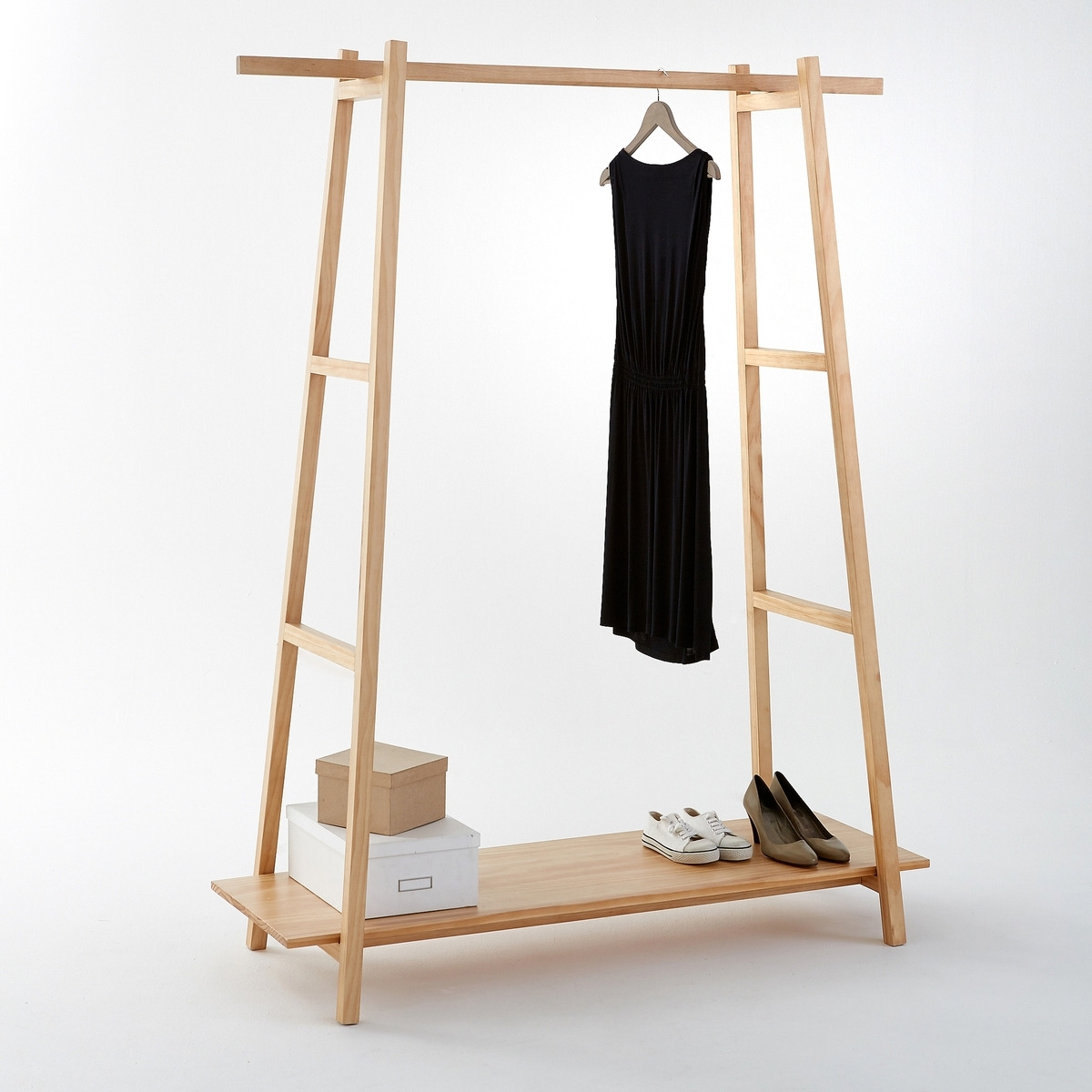 Uyen Scandi-Style Ladder Clothes Rack in Solid Pine - image 1