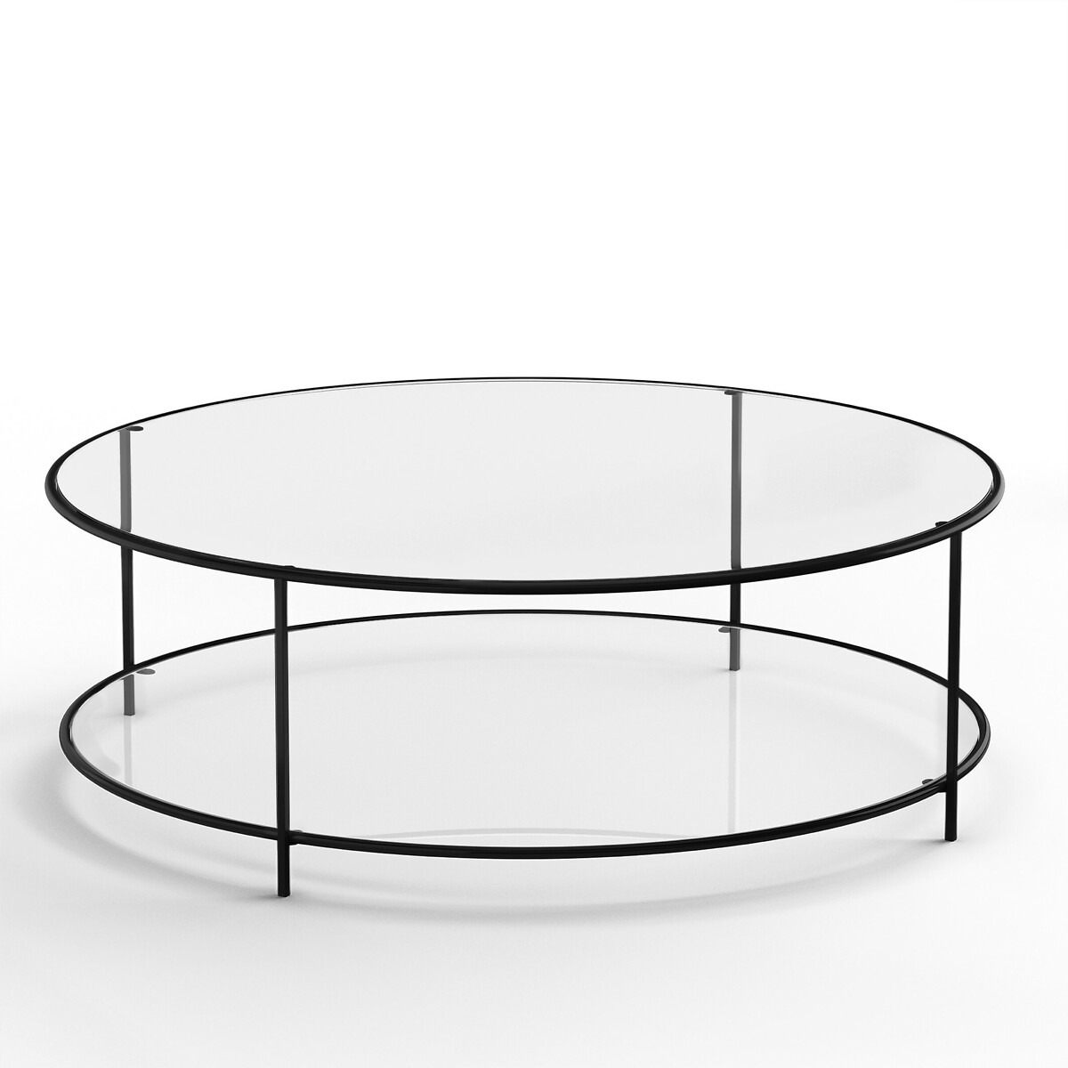 Sybil Two-Tier Round Coffee Table in Tempered Glass - image 1