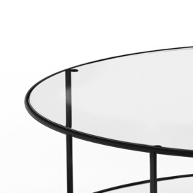 Sybil Two-Tier Round Coffee Table in Tempered Glass - thumbnail 3