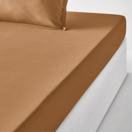 Best Quality Plain 100% Cotton Percale 200 Thread Count Fitted Sheet - thumbnail 1