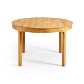 Amalrik 120cm Round Solid Oak Extending Dining Table - thumbnail 2