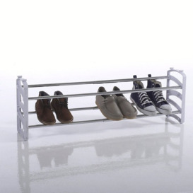 Expandable and Stackable 2-Shelf Metal and Plastic Shoe Rack - thumbnail 2