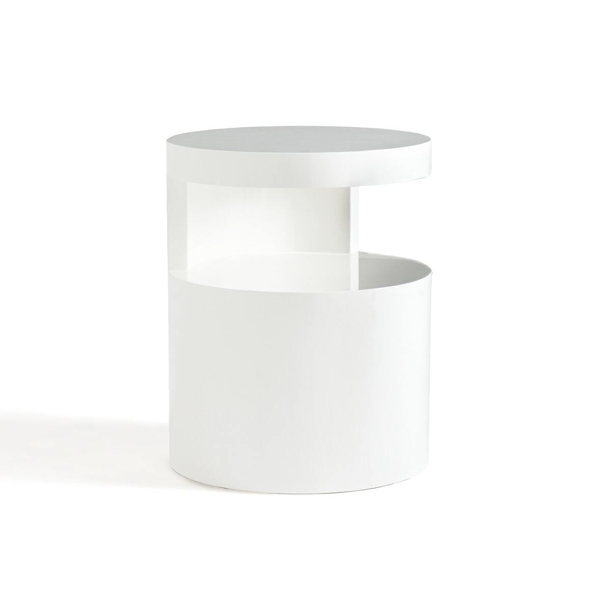 Newark Cylindrical Glossy Bedside Table - image 1