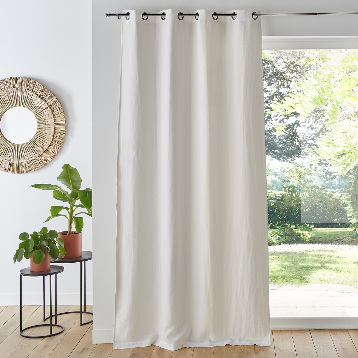 Onega 100% Washed Linen Blackout Curtain with Eyelets - image 1