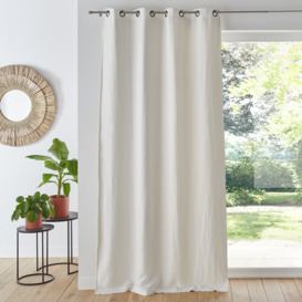 Onega 100% Washed Linen Blackout Curtain with Eyelets - thumbnail 1