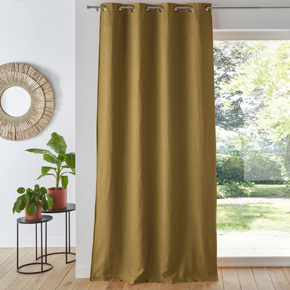 Onega 100% Washed Linen Blackout Curtain with Eyelets - image 1