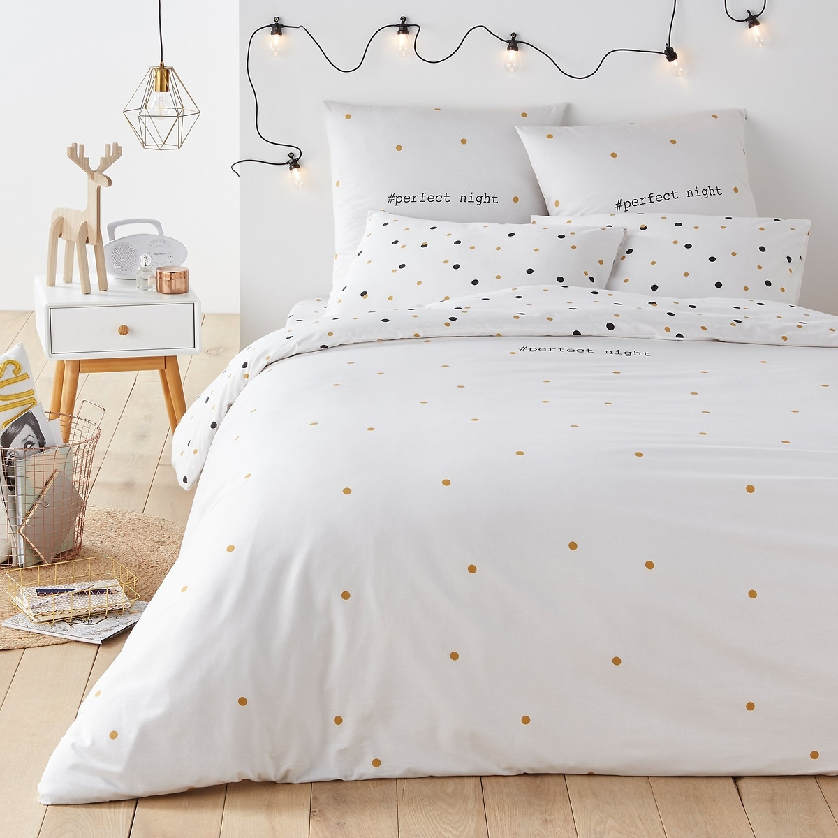 Perfect Night Spotted 100% Cotton Duvet Cover - image 1