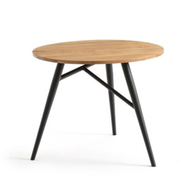 Cruseo Round Oak Dining Table (Seats 3)