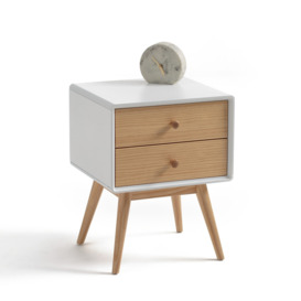 Jimi Pine Bedside Table with 2 Drawers
