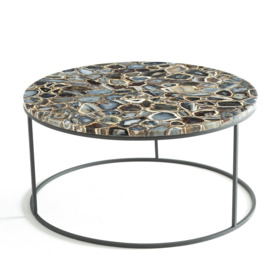 Anaximène Agate and Metal Coffee Table - thumbnail 1