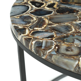 Anaximène Agate and Metal Coffee Table - thumbnail 2