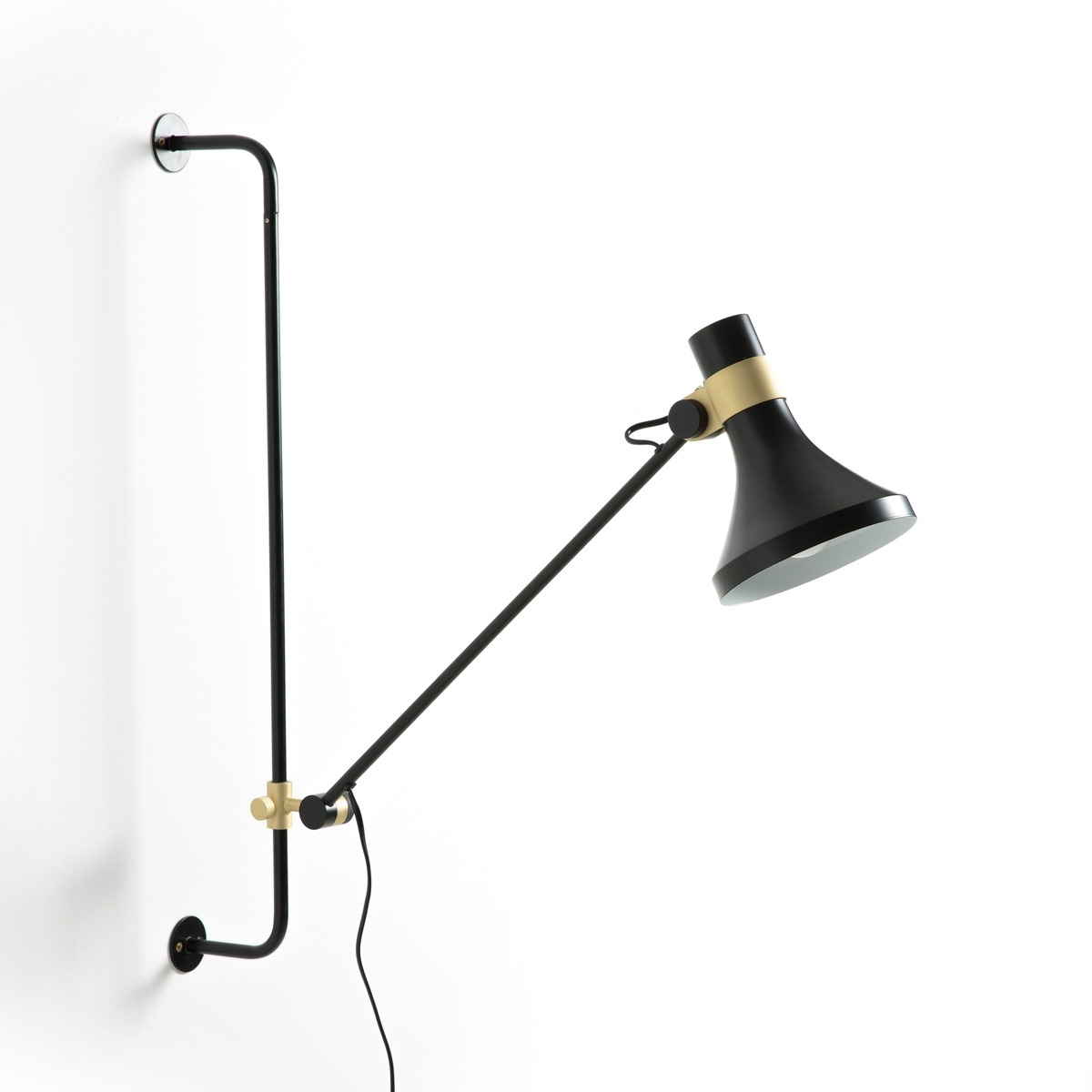 Jazzy Metal and Brass Wall Lamp with Swing Arm - image 1