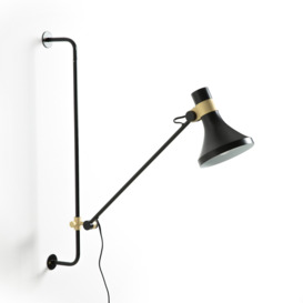 Jazzy Metal and Brass Wall Lamp with Swing Arm - thumbnail 1