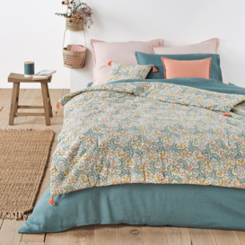 Majari Floral Washed Cotton Bedspread
