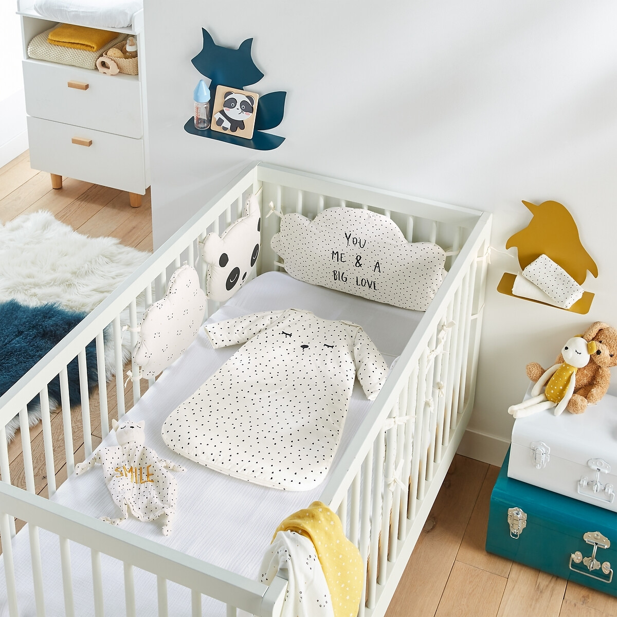 Printed Cot Bumper in Cotton Percale - image 1
