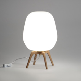 Boldo Opaline Glass & Wood Table Lamp - thumbnail 2