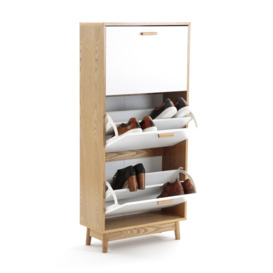 Sheldon Scandi-Style 3 Compartment Shoe Storage Cabinet - thumbnail 2