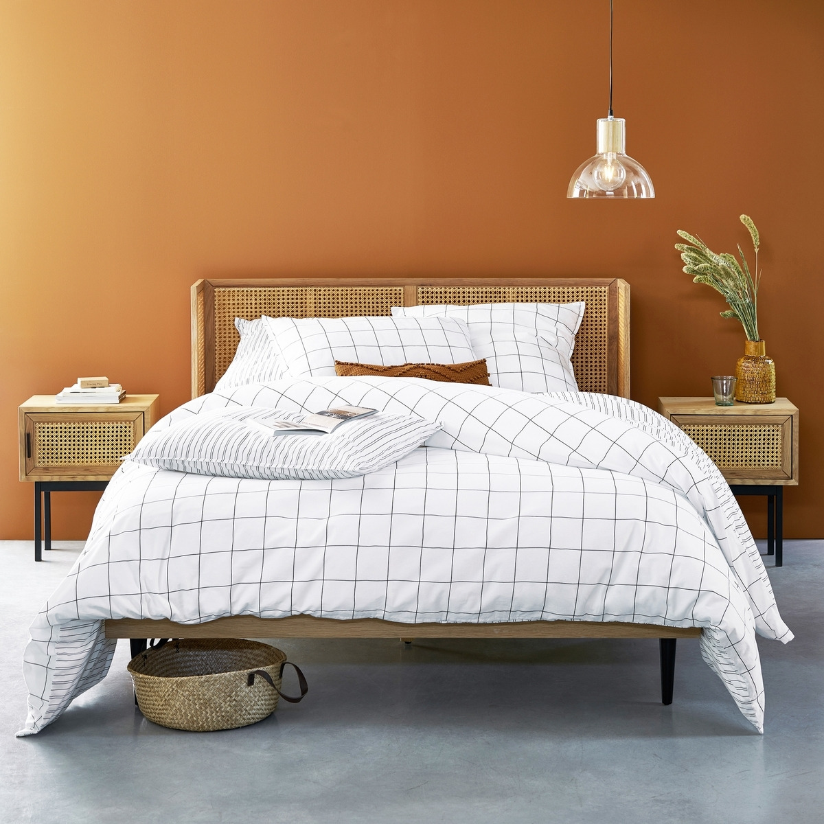 Monille Checked 100% Washed Cotton Reversible Duvet Cover - image 1