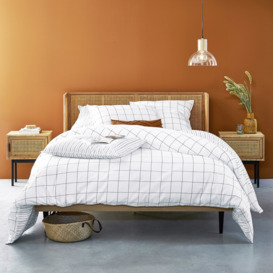 Monille Checked 100% Washed Cotton Reversible Duvet Cover - thumbnail 1