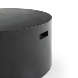 Raskin Round Outdoor Cement-Effect Side Table - thumbnail 3