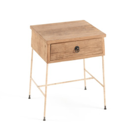 Sumiko Recycled Solid Elm Bedside Table - thumbnail 1