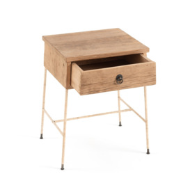 Sumiko Recycled Solid Elm Bedside Table - thumbnail 3