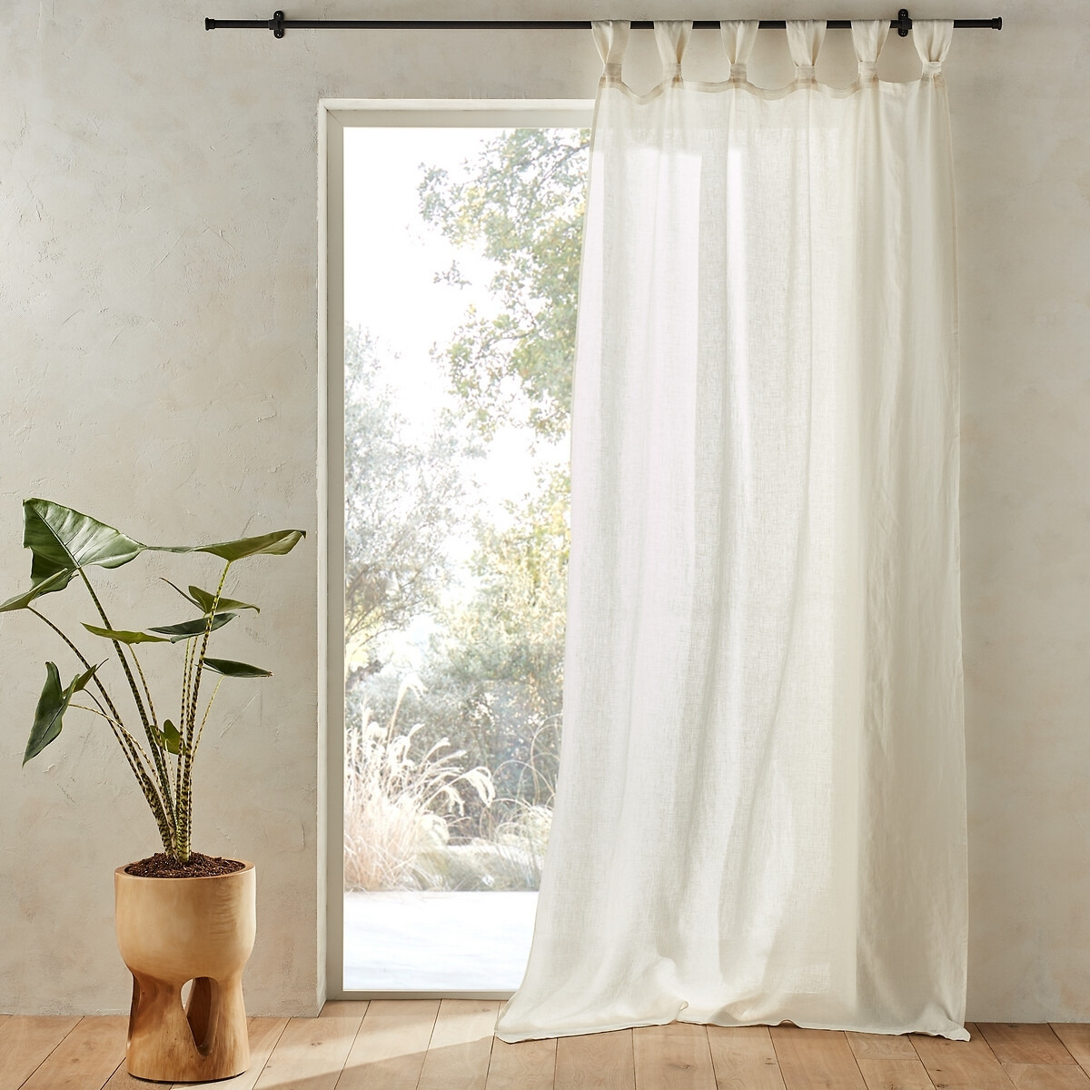 Jaliska Single Linen Curtain with Tab Top - image 1