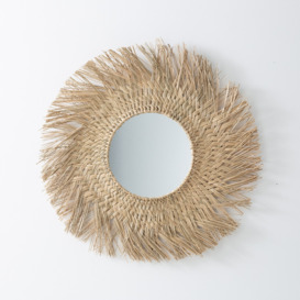 Loully 70cm Diameter Sunburst Straw Mirror