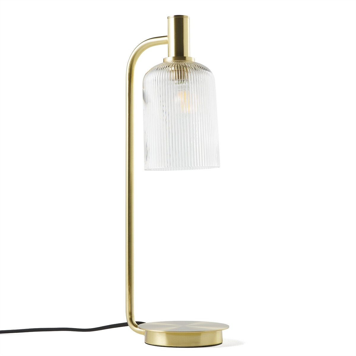 Bogota Table Lamp in Brass and Striated Glass