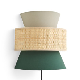 Dolkie Double Raffia and Cotton Wall Light