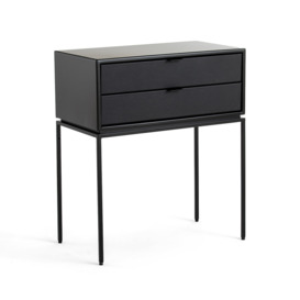 Réalto Metal and Leather Bedside Table - thumbnail 1