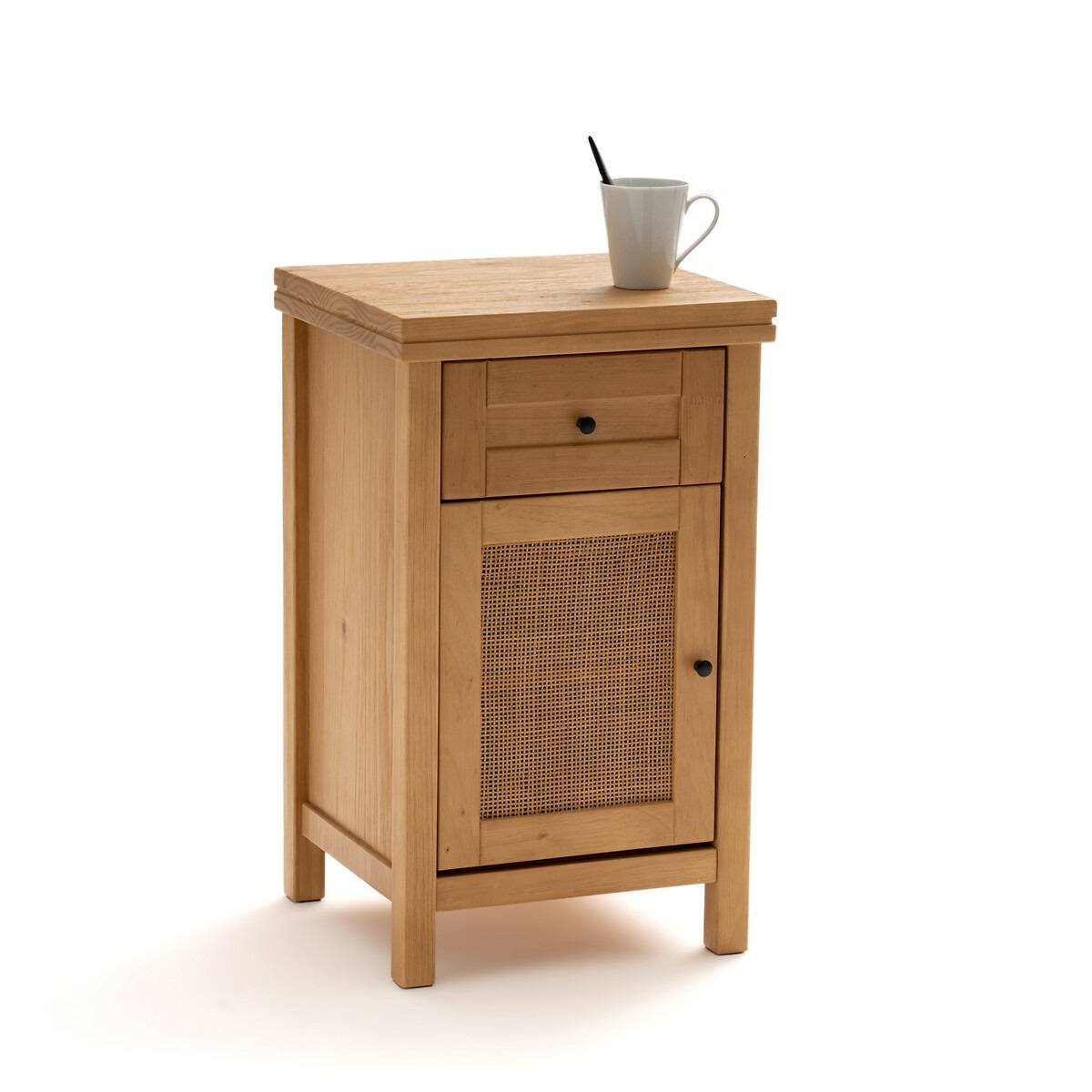 Gabin Bedside Table with 1 Drawer & 1 Cane Cupboard - image 1