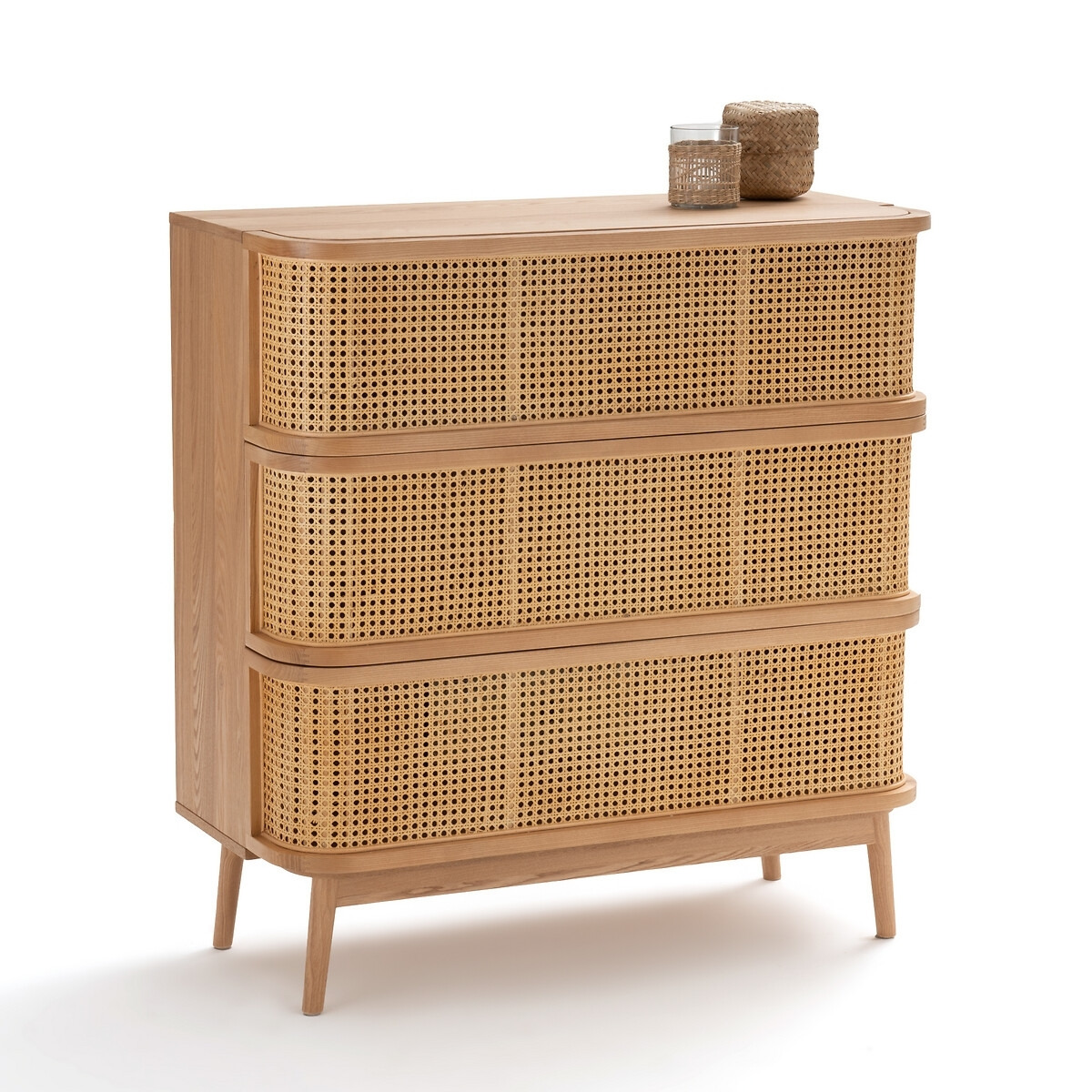 Laora Cane Chest of 3 Drawers - image 1