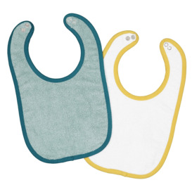 Pack of 2 Organic Cotton Towelling Baby Bibs