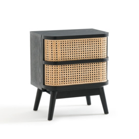 Laora Cane Bedside Table with 1 Drawer