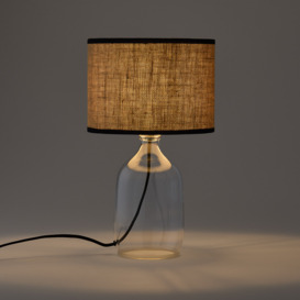Ania Glass & Linen Table Lamp - thumbnail 2