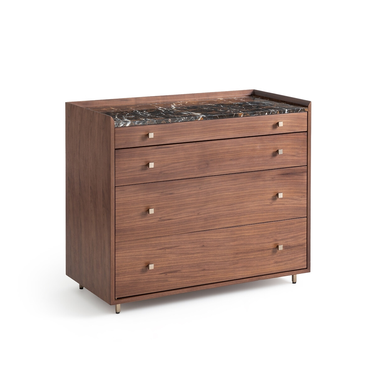 Noham Walnut and Amber Marble Chest of Drawers - image 1