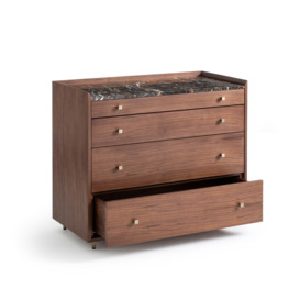 Noham Walnut and Amber Marble Chest of Drawers - thumbnail 3