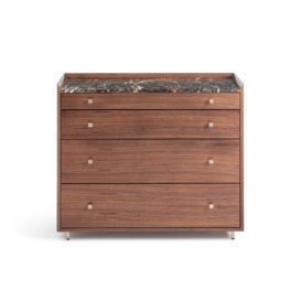 Noham Walnut and Amber Marble Chest of Drawers - thumbnail 2
