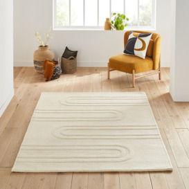 Ary Graphic Textured 100% Wool Rug - thumbnail 1