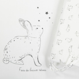Organic Cotton Cot Bumper in Bunny Rabbit Print - thumbnail 3