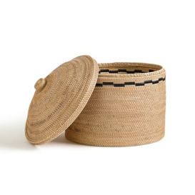 Andria Low Rattan Basket with Lid - thumbnail 2